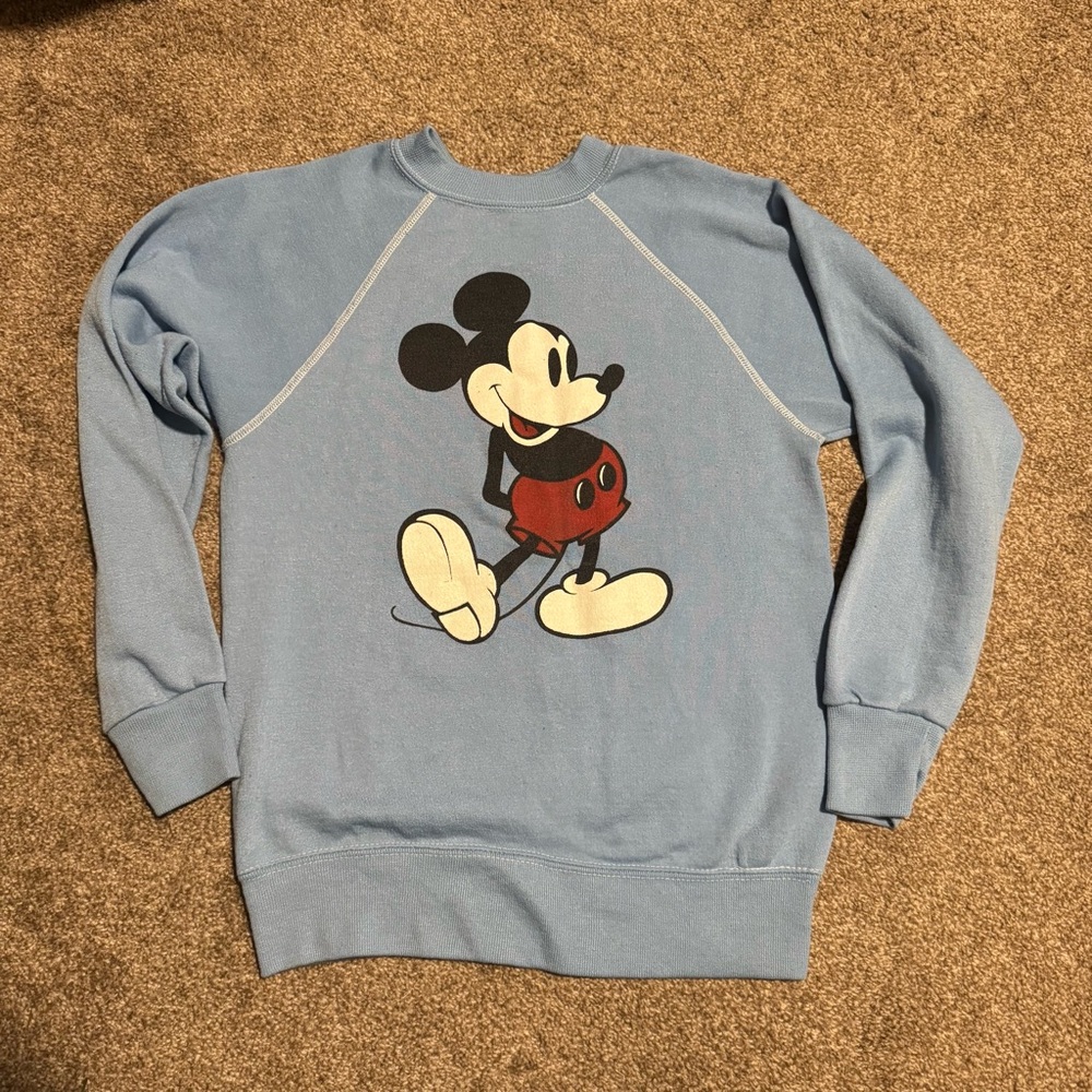 Vintage Disney Blue Mickey Mouse Crewneck Sweater
